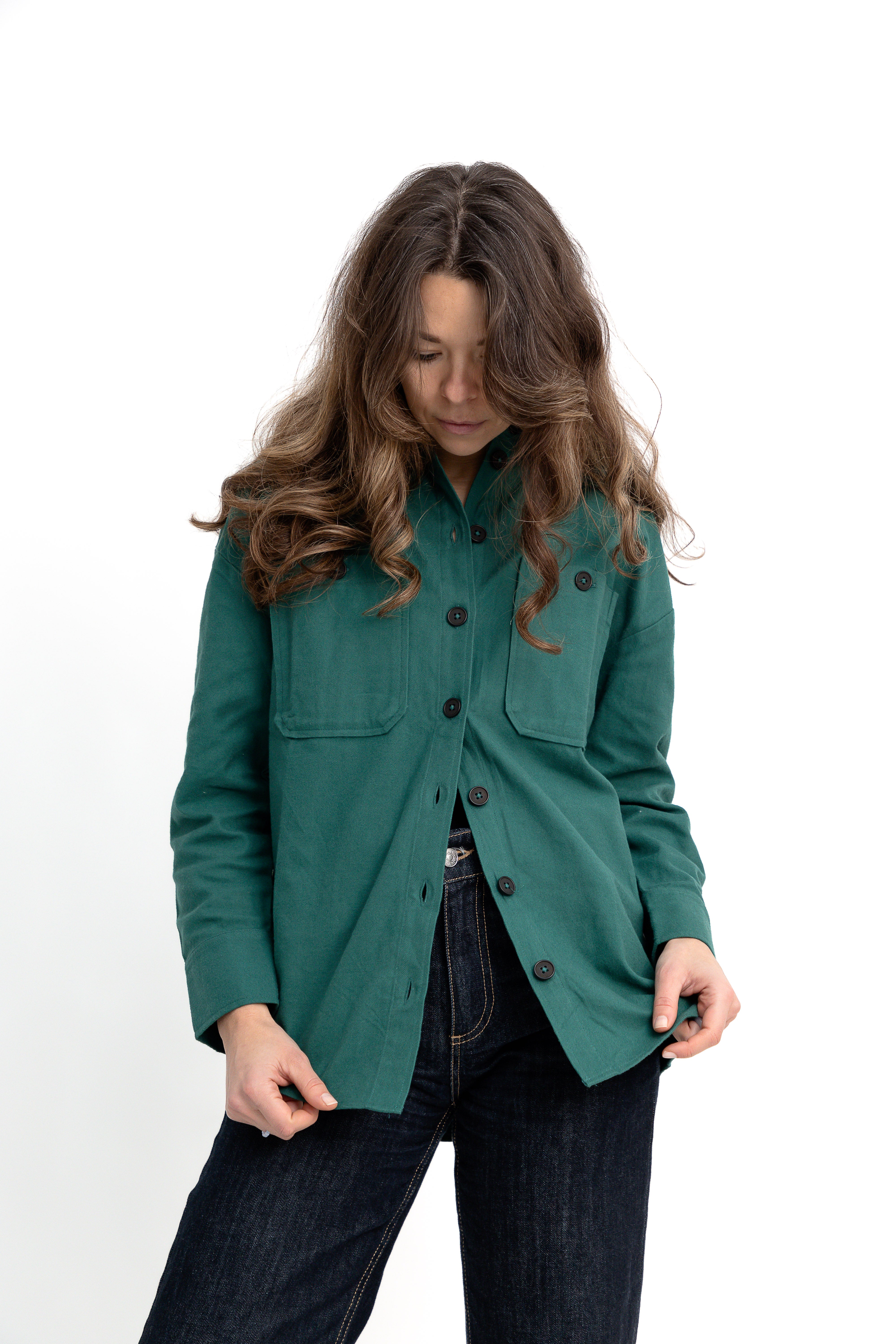 Hrubší košile MELAWEAR Saira - Green